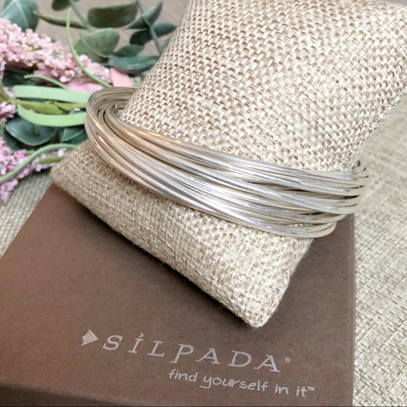 SILPADA ‘21-Bangle Salute’ .925 Sterling Silver Bracelet LIKE NEW - Picture 3 of 9
